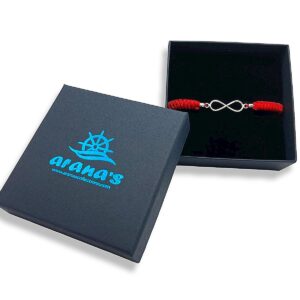 Pulsera hilo rojo infinito plata con caja regalo