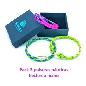 pack2 3 pulseras con caja