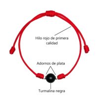 Pulsera hilo rojo con turmalina