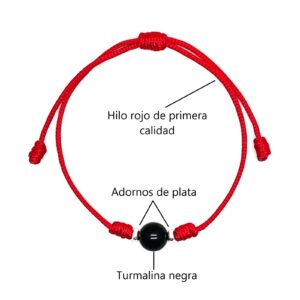Pulsera hilo rojo con turmalina