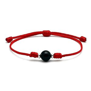Pulsera hilo rojo con turmalina